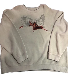 VTG Croft & Barrow embroidery Sweatshirt Grandpa  XL Green Deer Buck Hunt Crew - Picture 1 of 11