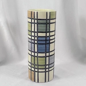 Vintage Raymor Italien Vase Mid Century Modern kariert geometrisch Keramik 10" - Bild 1 von 16