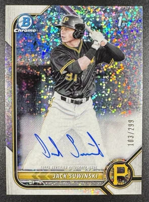 2022 Bowman Chrome 1st Jack Suwinski AUTO Speckle Refractor /299 Pirates - Image 1 of 2