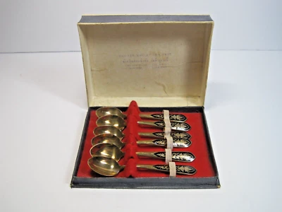 Juego De Colección De 6 Cucharas De Latón Cloisonné Esmaltadas Manijas De Wan Dee Jewelry LTD Foto 1 de 4