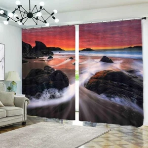 Natural Wonders Of Sea 3D Blockout Photo Print Curtain Fabric Curtains Window - Bild 1 von 10