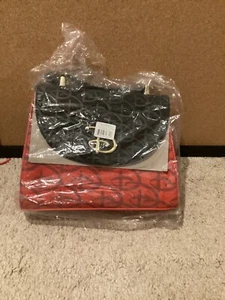 Disney Loungefly Logo D Crossbody Bag Purse Top Handle Red Black NWT - Picture 1 of 3