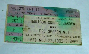 Pre Season NIT Ticket Stub, 1992, MSG, Madison Square Garden, NCAA - Bild 1 von 2