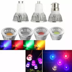 GU10 E27 GU5.3 LED Spotlight COB Bulb Dimmable 6W 9W 12W Red Blue Yellow Lamps - Picture 1 of 18
