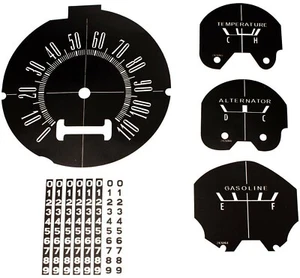 Premium Dash Decal 64 Plymouth Valiant Barracuda FULL KIT 110MPH BLACK - Picture 1 of 1