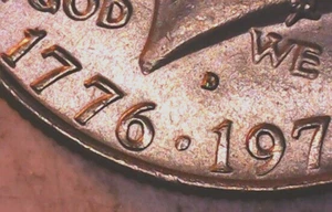 1976 D Bi-Centennial Kennedy Half Dollar, FIlled D & DDR Errors, Old Coin (1a) - Bild 1 von 7