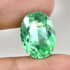 10 Ct+ Natural Ceylon Green Parti Sapphire Oval Cut Loose Certified Gemstone - Picture 1 of 4