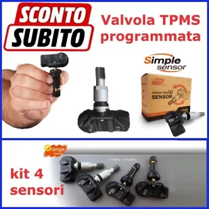 4 Sensori pressione pneumatici TPMS Orange gia' pronto per Dacia Nissan Renault - Picture 1 of 7