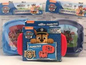 Juego de cortador de alimentos tamaño mordida Paw Patrol y lote de 2 contenedores ahorradores de sándwiches NUEVO - Imagen 1 de 12