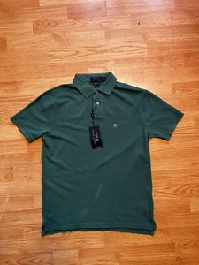 Polo Ralph Lauren T Shirt Mens Size Medium Top Button Up Color Green NWT - Picture 1 of 11