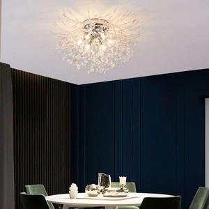 Chandelier Fireworks Flush Mount Light LED Modern Crystal Ceiling Light Fixture - Picture 1 of 12