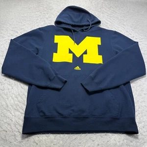 Adidas Michigan Wolverines Hoodie Blau Gold Fleece Herren Größe Large L - Bild 1 von 13