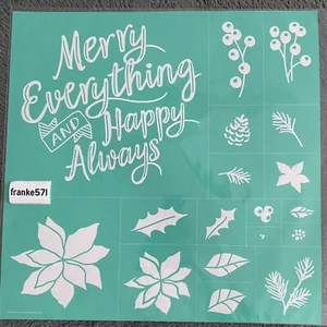 Chalk Couture Merry Everything Transfer, Navidad Poinsettia, Talla D 18x18, Nuevo - Imagen 1 de 2