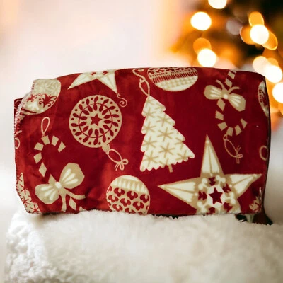 Adorno de Navidad Sherpa Throw Tommy Hilfiger 1985 50" X 60" Blanco Parte Inferior Foto 1 de 4