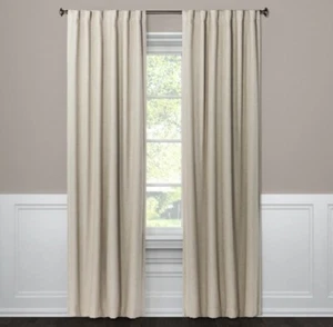 Threshold Aruba Linen Blackout Curtain Panel 84" X 50, 1 Panel BEIGE Brown Linen - Picture 1 of 4