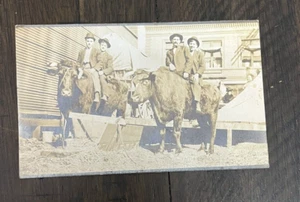 Ezra Meeker Ox Team Foto Real Postal Vagón Cubierto Mayville Oregon O De Colección - Imagen 1 de 7