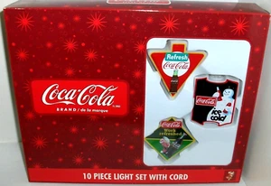 Coca Cola-Indoor Outdoor 10 Piece Christmas Tree,Patio Or Camping Light Set-NEW - Picture 1 of 4