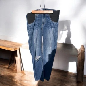 Paige Maternity Distressed Jimmy Jimmy Skinny Jeans 27 Elastic Panels at Waist - Picture 1 of 2