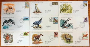 WORLDWIDE 1976-1979  WILDLIFE VERY FINE 9 x FDC + 9 CARD DIFERENT COUNTRY Set#11 - Picture 1 of 2