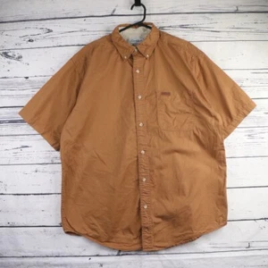 Carhartt Utility Shirt Mens L XL Work Wear Tan Brown Short Sleeve Worker - Picture 1 of 12