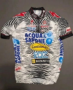 NOS Nalini Acqua & Sapone Mario Cipollini Zebra Cycling Team Jersey Size 7 - Picture 1 of 4