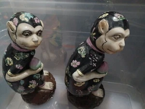  Vintage MultiColor ceramic Chinese Monkey 12" - Picture 1 of 11