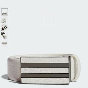 Adidas Three-Line Leather Golf Belt, FM3099, White