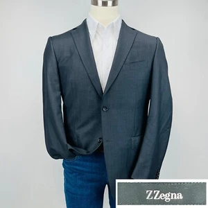 Z Zegna Sport Coat Blazer Wool Mohair Mens 40R EU 50R Slim Fit Gray Suit Jacket - Picture 1 of 22