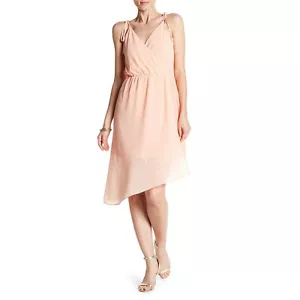 Abito slip Haute Hippie Magnolia rosa chiffon slip orlo asimmetrico $395 LG NUOVO CON ETICHETTE - Foto 1 di 5
