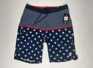 Hurley "Stars and Stripes" Navy Men's 30, Length 20 Boardshorts, NWT - Picture 1 of 4