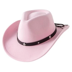 Kids Felt Western Cowboy Cowgirl Hat with Buckle Belt for Toddler Party Costume - Picture 1 of 7