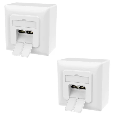 Netzwerkdose Aufputz Unterputz RJ45 Netzwerk Dose LAN CAT 6a CAT 7 Aufputzdose - Bild 1 von 4