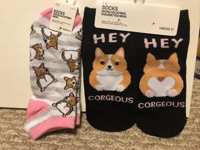 ¡Pack de 2 nuevos con etiquetas! Calcetines Corgi galés para perro Corgeous para mujer Foto 1 de 3
