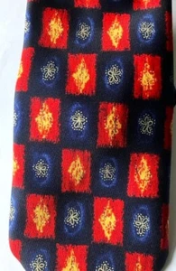 Marks & Spencer rote & blaue Seidenkrawatte - Made in UK M&S Vintage - Bild 1 von 6