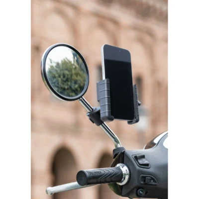 Porta Telefono Cellulare Moto Scooter Universale Smart Grip Specchietto Ø 9-14mm - Immagine 1 di 4