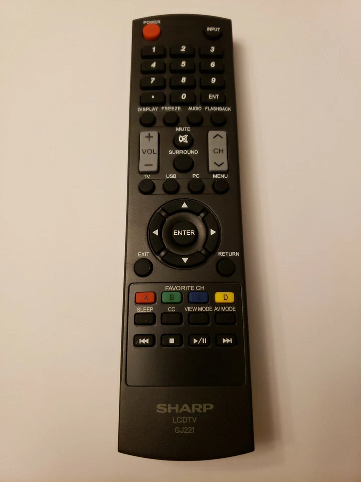 Sharp GJ221 LCD TV Remote Part # 9JY640147040000 LC-32D59U LC-42D69U SVD-3815