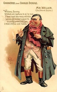 J3B100: MR. WELLLER, UN PERSONAJE DICKENS: POSTAL CROMO-LITOGRAFÍA TUCK - Imagen 1 de 2