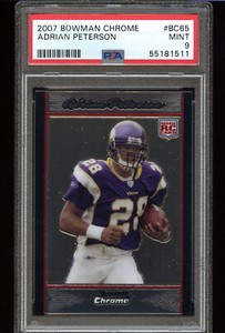 2007 BOWMAN CHROME ADRIAN PETERSON #BC65 Rookie PSA 9 (511)