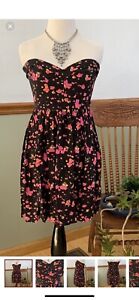 Moda International Black & Pink Strapless Mini Dress size 4