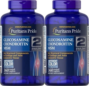 360cap Puritans Pride Triple Strength Glucosamine Chondroitin MSM Joint Soother - Picture 1 of 1