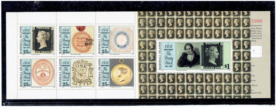 MARSHALL ISLANDS 1990 Penny Black (Booklet) CV $10.00 - Image 1 of 1