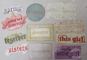 Lot of 12 Scrapbook Page Titles Headers Family Theme Embellishments Cards NEW - Picture 1 of 4