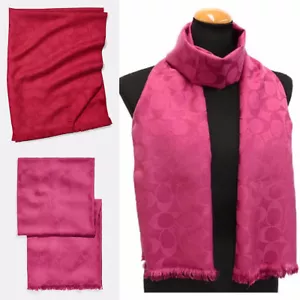 Sciarpa nuova con etichette Coach F86011 donna firma C lana e seta alghe $150 a scelta a U - Foto 1 di 15