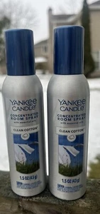YANKEE CANDLE CLEAN COTTON CONCENTRATED ROOM SPRAY FRESHENER Pack Of 2 Bottles - Picture 1 of 2