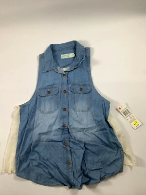 Juniors Dream Out Loud Blue Sleeveless Denim Top Large NEW! NWT - Image 1 of 4