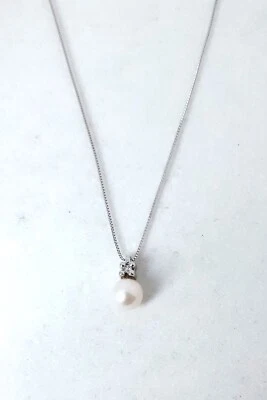 Collana Donna MIKIKO MD1017O4FABI050L In Oro Bianco Con Perla E Diamante - Immagine 1 di 2