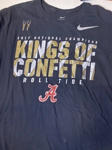 Alabama Crimson Tide 2017 National Champions Kings Of Confetti T Shirt Xl - Picture 1 of 4