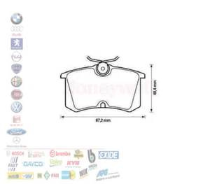 PASTIGLIE POSTERIORI GOLF 4 IV 5 V 6 AUDI A1 A2 A3 PASSAT WVA20961 2201001 - Foto 1 di 3