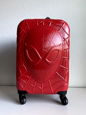 Marvel Spiderman COMPLETO Maleta Roja Rígida Diseño Máscara Equipaje Rodante 21" NUEVA Foto 1 de 4