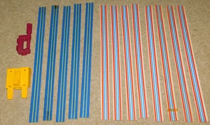 Vintage Hot Wheels Race Track Section Red White Blue 1974 Qty 12 & Accessories - Picture 1 of 4